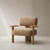 Modern wood & fabric arm chair
