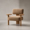 Modern wood & fabric arm chair