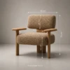Modern wood & fabric arm chair