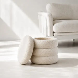 Zena Ottoman – Luxury Tiered Boucle Accent Seat