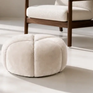 Zita Ottoman – Boucle Rounded Footless Stool