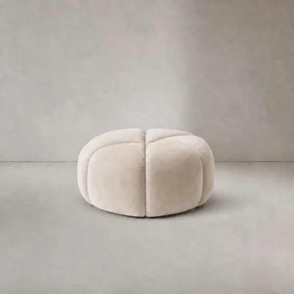 Zita Ottoman – Boucle Rounded Footless Stool