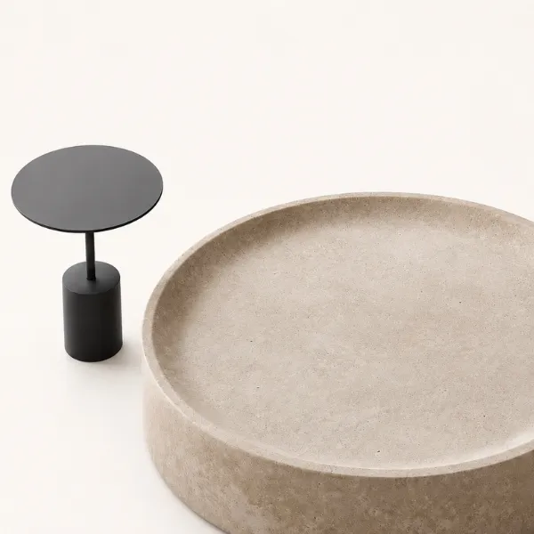 Buy Ovalina Coffee Table UAE | Luxury Tray-Edge Stone Surface