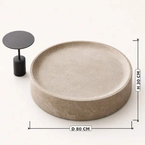 Buy Ovalina Coffee Table UAE | Luxury Tray-Edge Stone Surface