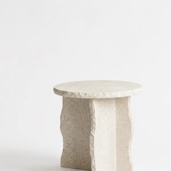 Bloosy Side Table | Natural Travertine Stone Furniture