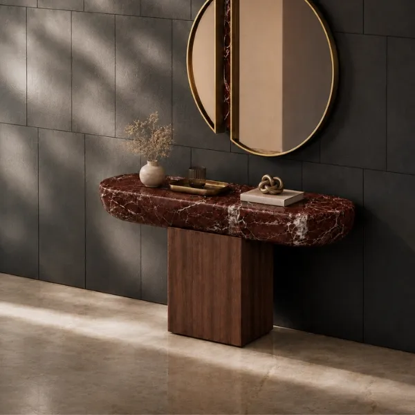 Farina Console Table UAE – Luxury Marble & Wood Console
