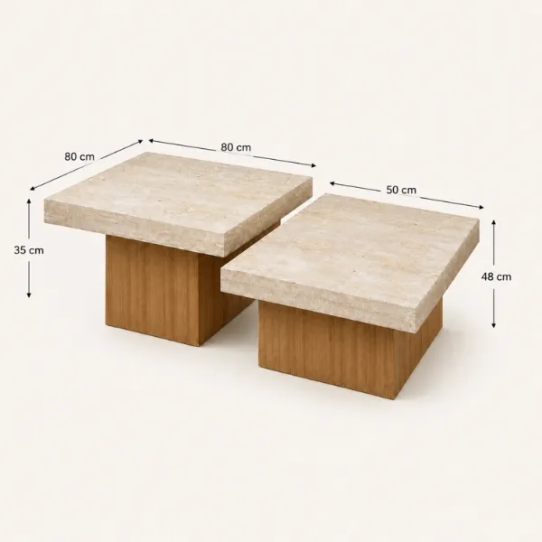 Vilana Nesting Sintered Stone Coffee Table Set of 2