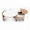 Astoria Coffee Table – Beige Marble-Top with Storage