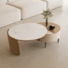 Astoria Coffee Table – Beige Marble-Top with Storage