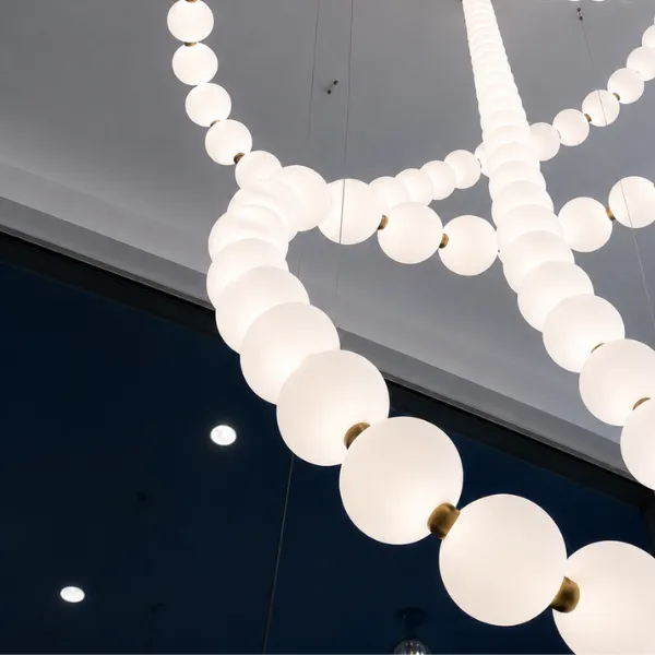 Auram Pendant Light – Sculptural Stone & Wood Chandelier