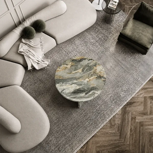 Aurelina Coffee Table UAE | Beige & Green Marble 100cm