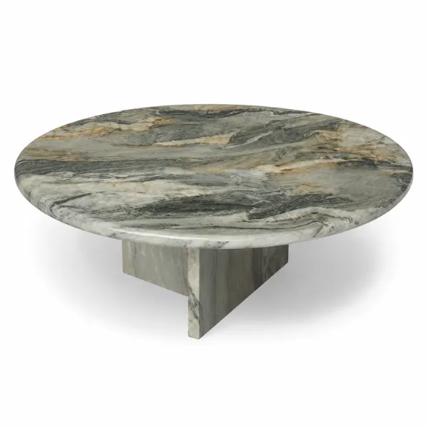 Aurelina Coffee Table UAE | Beige & Green Marble 100cm