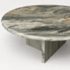 Aurelina Coffee Table UAE | Beige & Green Marble 100cm