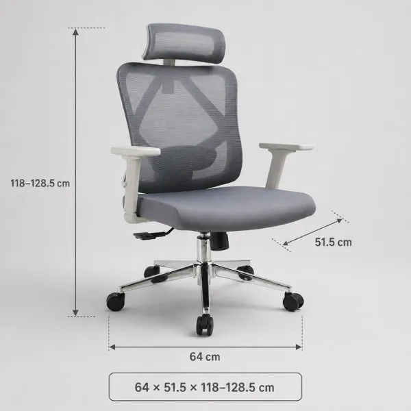 Axis Ergonomic Mesh Office Chair | Adjustable Headrest & Armrests – AED 900