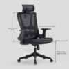 Blacky Ergonomic Mesh Office Chair with Headrest | AED 900