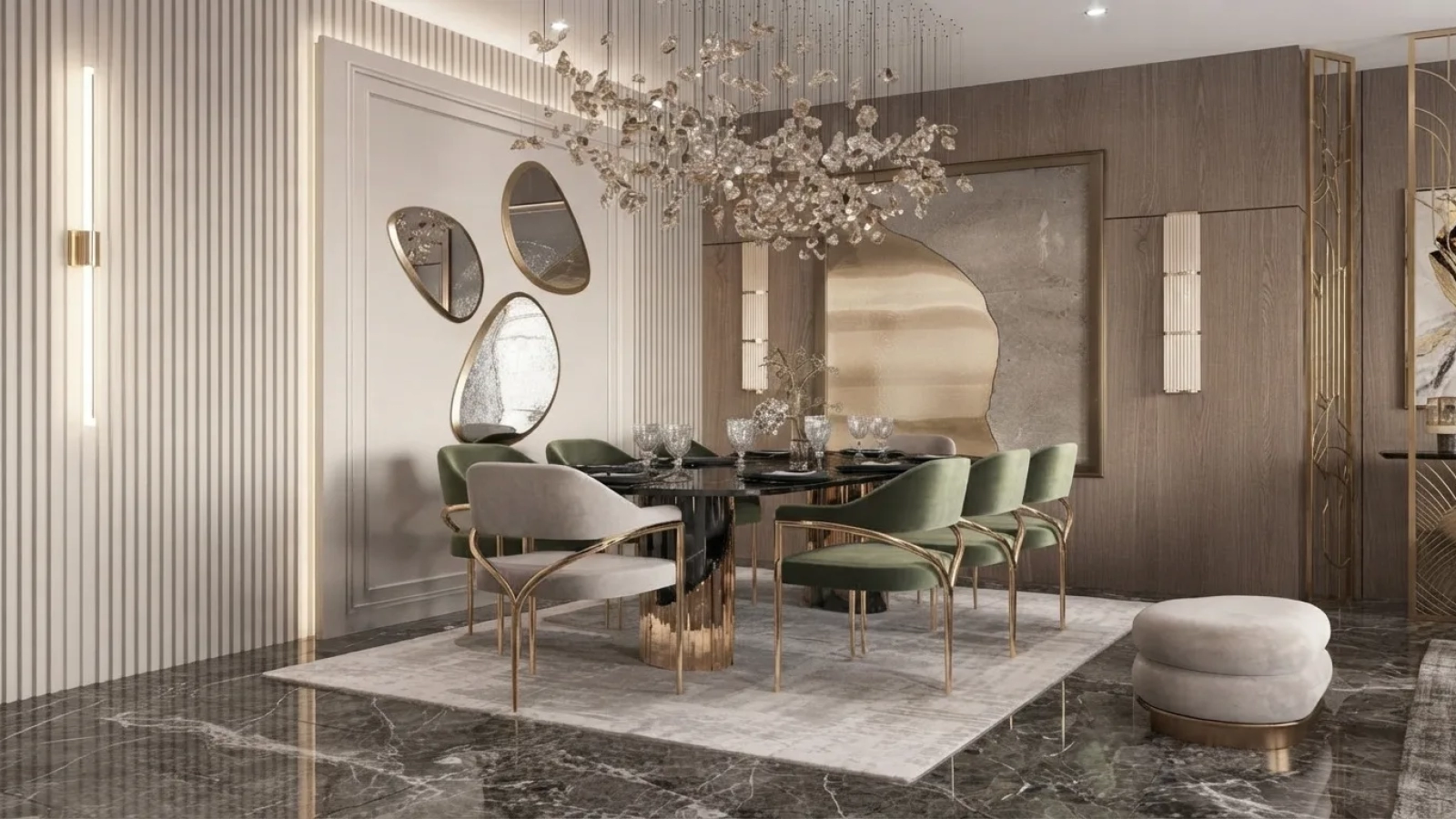Custom dining furniture in a luxury UAE villa