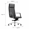 Gabrina Office Chair - Aniline Leather Executive Chair - luxury furniture Dubai UAE