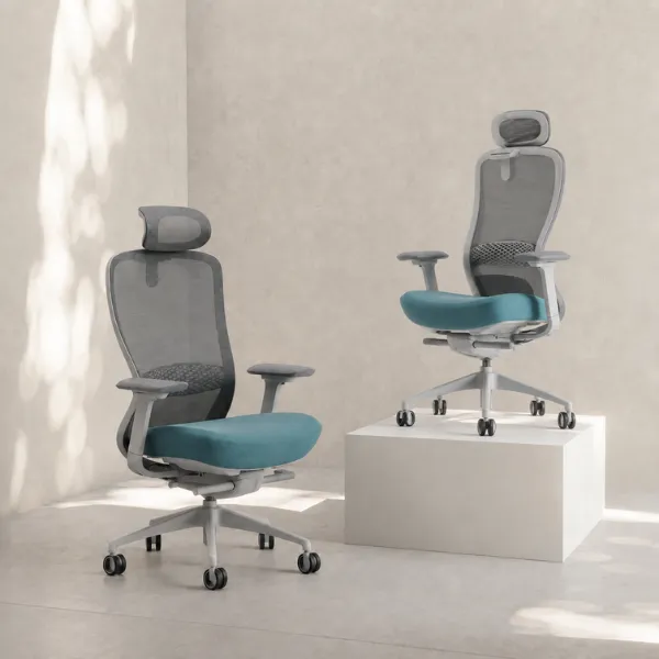Irena Office Chair - Ergonomic Mesh Chair | Teal & Grey