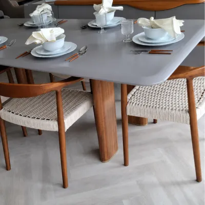 Karla Dining Table | Modern Matte Grey Wood Dining Table