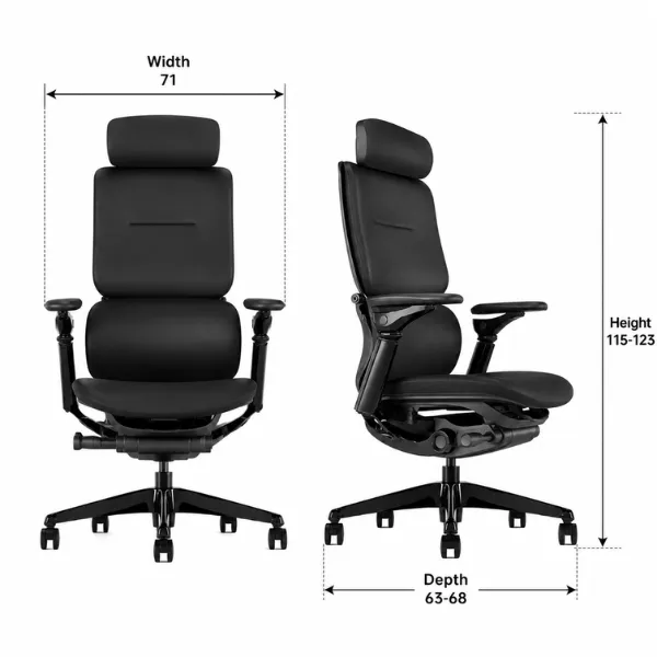 Kelvina Office Chair | Executive Leather Chair with 7D Armrests