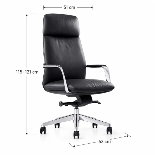 Lucy Office Chair | Aniline Leather Executive Chair with 4-Tilt Lock