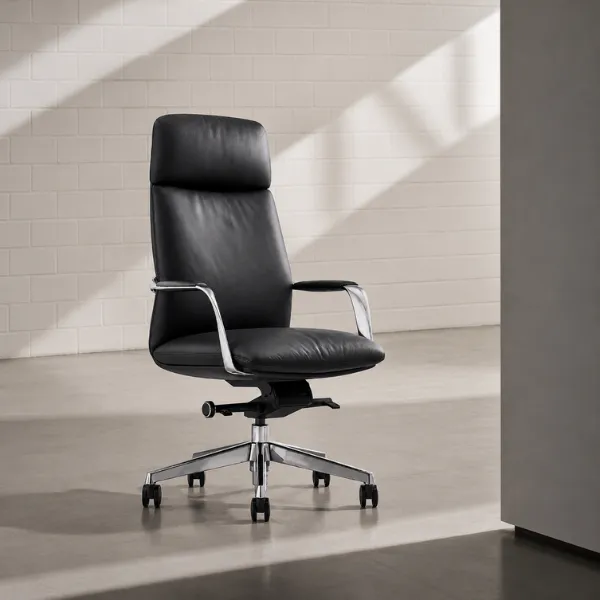 Lucy Office Chair | Aniline Leather Executive Chair with 4-Tilt Lock