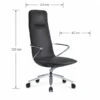 Lyda Office Chair - Aniline Leather Executive Chair with 4-Tilt Lock - luxury furniture Dubai UAE