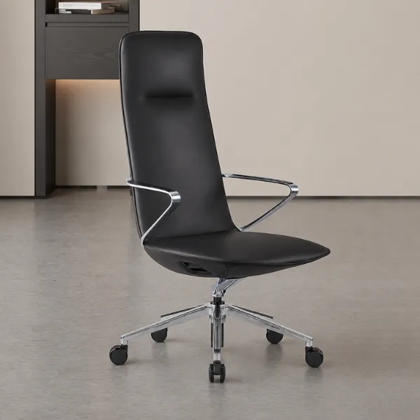 Lyda Office Chair | Aniline Leather Executive Chair with 4-Tilt Lock