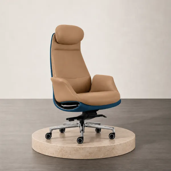 Mirella Office Chair | Two-Tone Leather Executive Chair with Synchro Tilt