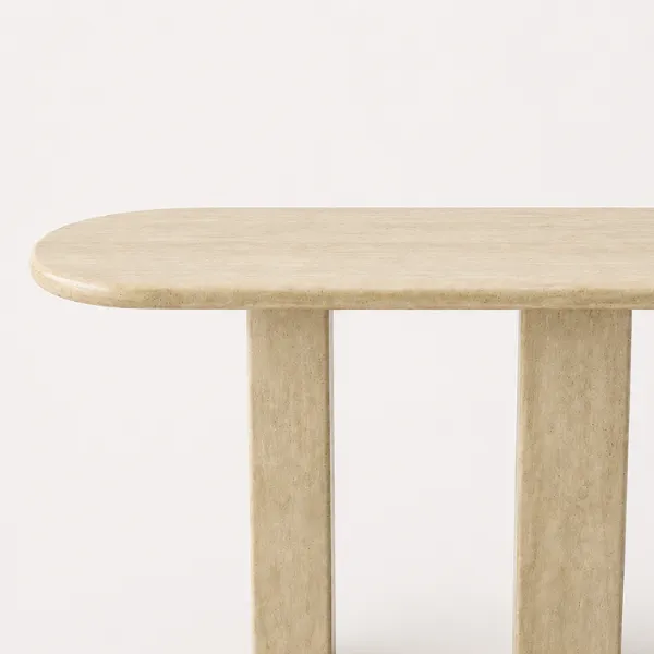 Meta Title: Travertine Console Table | Natural Stone Entryway Table