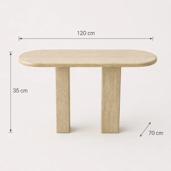 Meta Title: Travertine Console Table | Natural Stone Entryway Table