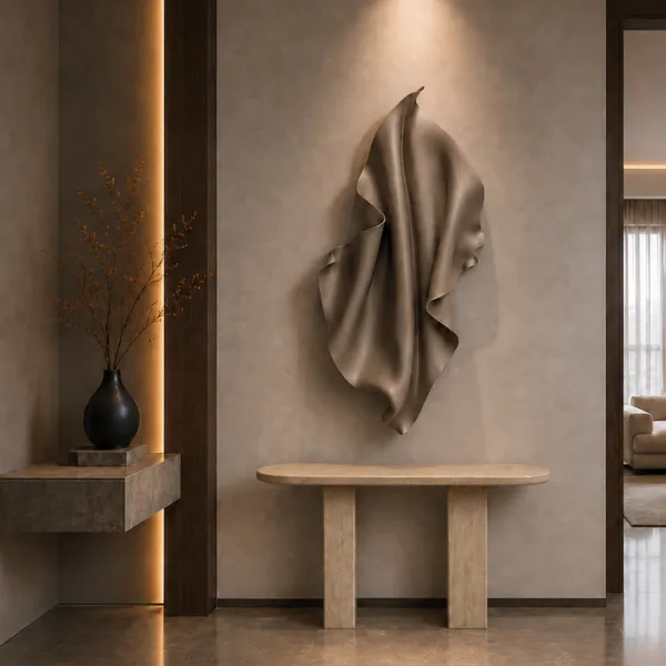 Meta Title: Travertine Console Table | Natural Stone Entryway Table