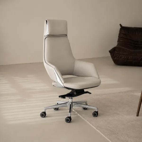 Rena Office Chair | Aniline Leather Executive Chair with Synchro Tilt