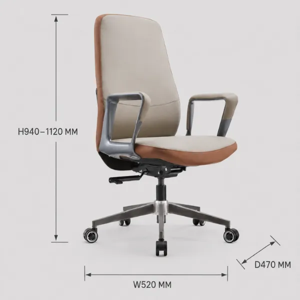 Rufina Executive Office Chair – PU Leather Mid-Back | AED 1200
