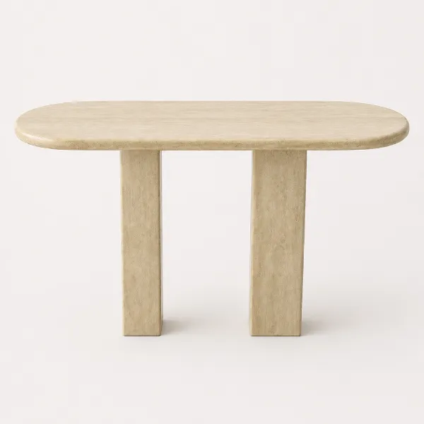Meta Title: Travertine Console Table | Natural Stone Entryway Table