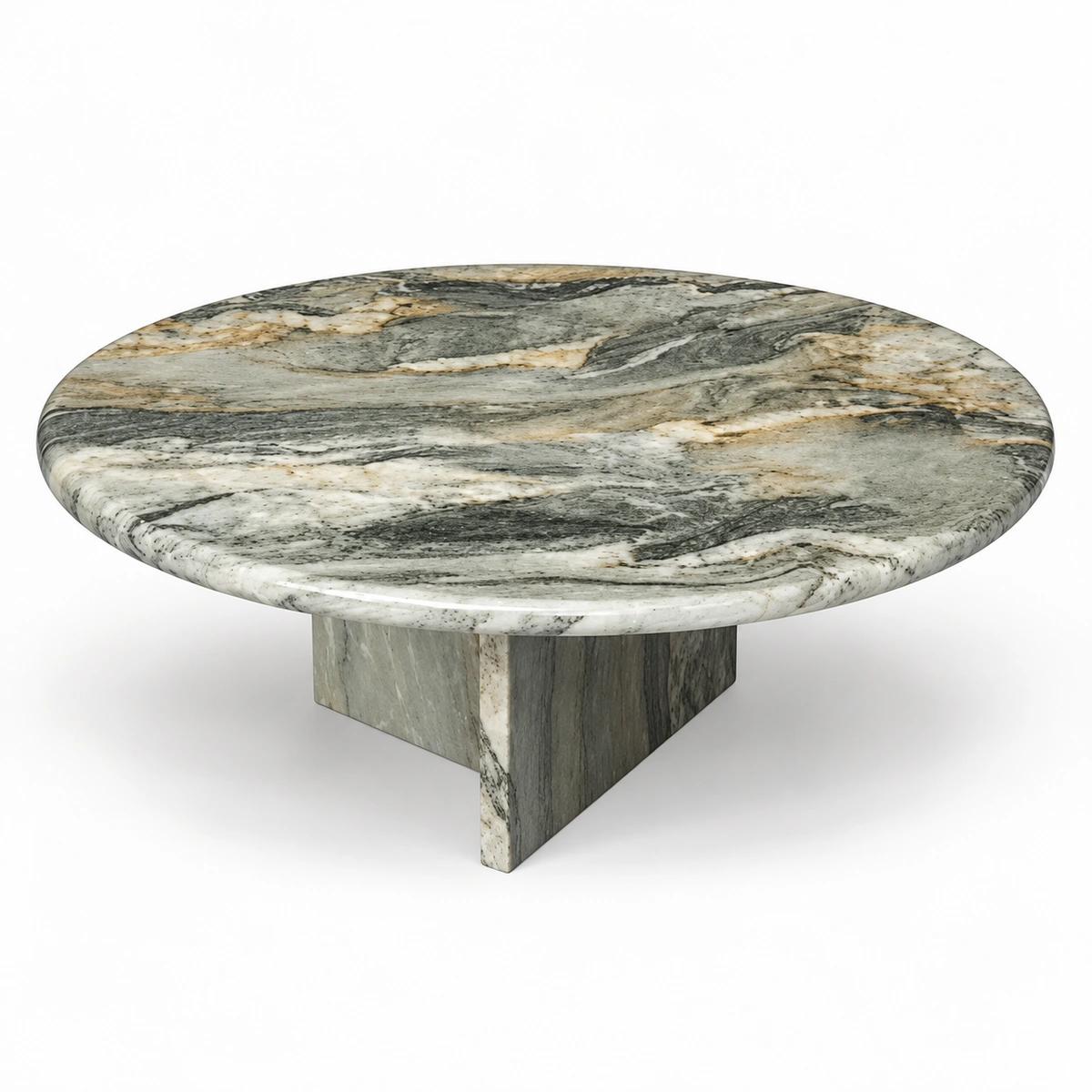 Aurelina Coffee Table UAE | Beige & Green Marble 100cm