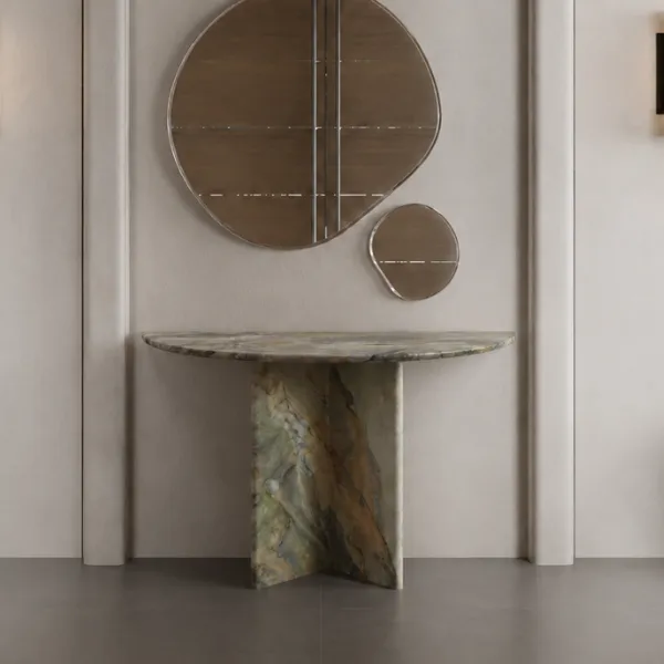 Verona Console Table UAE | Demi-Lune Marble Console