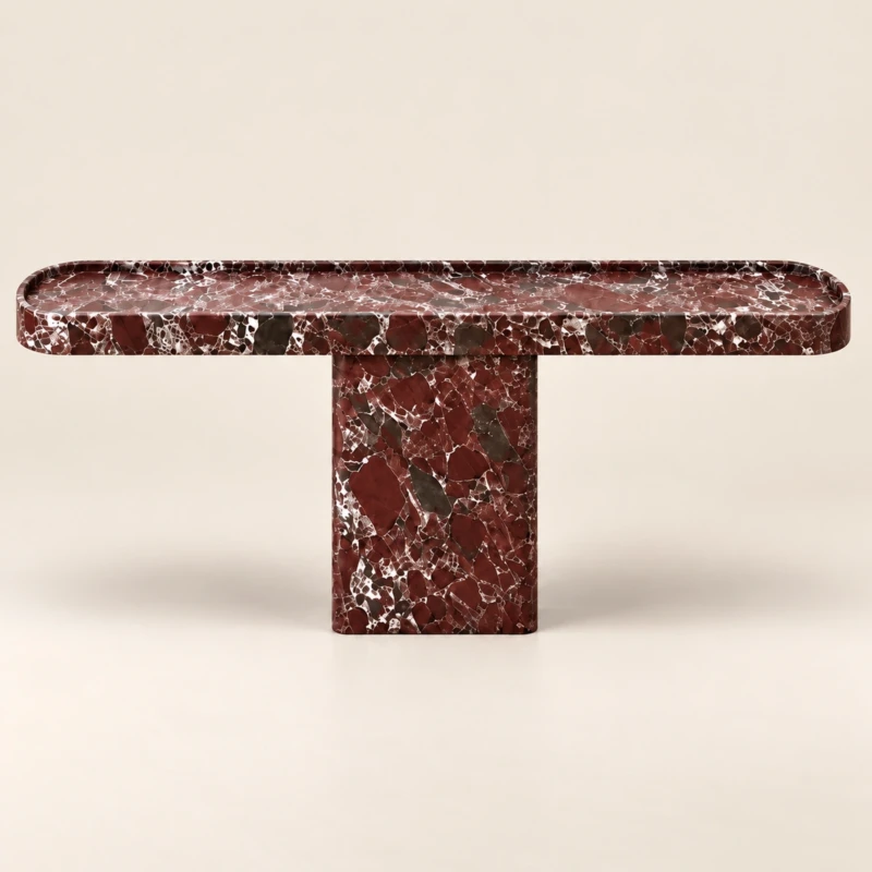 Burgundy Marble Console Table | 200 cm Natural Stone