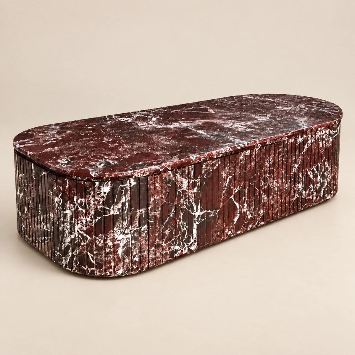 Burgundy Coffee Table | Rosso Levanto Marble Coffee Table UAE