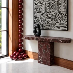 BURGUNDY CONSOLE TABLE - A STATEMENT PIECE FOR REFINED INTERIORS