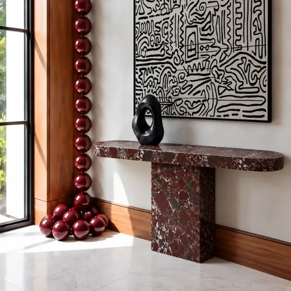 BURGUNDY CONSOLE TABLE - A STATEMENT PIECE FOR REFINED INTERIORS - luxury furniture Dubai UAE