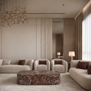 Burgundy Coffee Table | Rosso Levanto Marble Coffee Table UAE