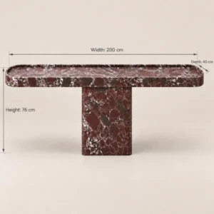 Cherry Console Table | Natural Marble 200x40x76cm