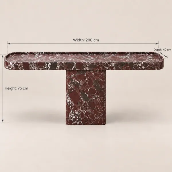 Cherry Console Table | Natural Marble 200x40x76cm