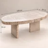 Travia Oval Coffee Table | Raw Travertine Stone