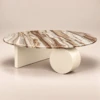 Cyra Coffee Table – Marmar Onyx Faux Marble with Iron Base ( Set of 2 ) - luxury furniture Dubai UAE