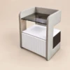 Elodie Night Table – Night Stand with Reeded Drawer and Glass Shelf - luxury furniture Dubai UAE