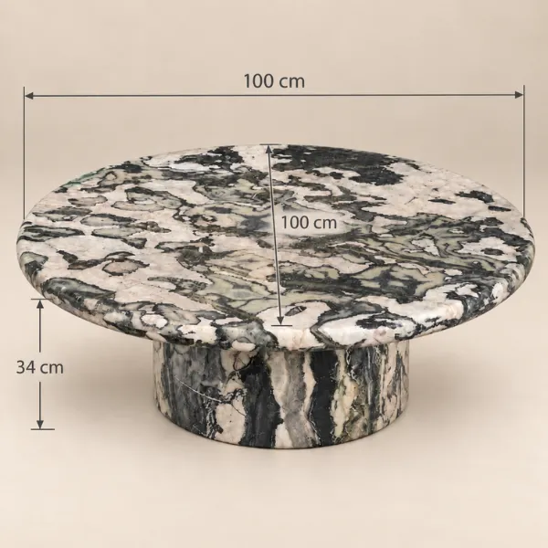 Greena Coffee Table | Natural Marble Round Table
