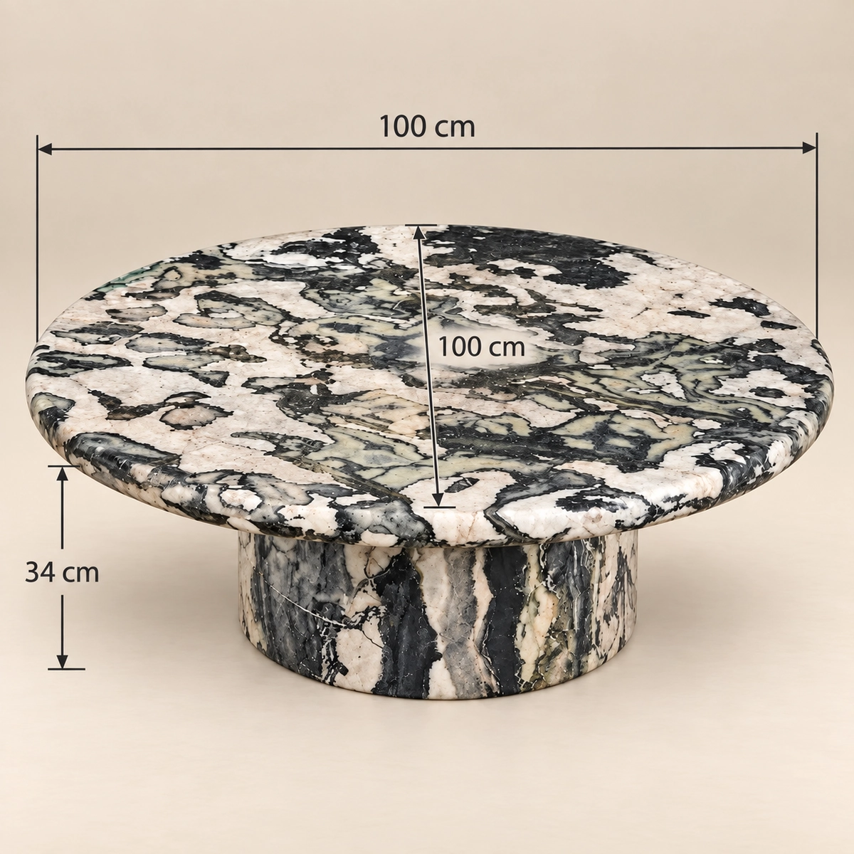 Greena Coffee Table | Natural Marble Round Table