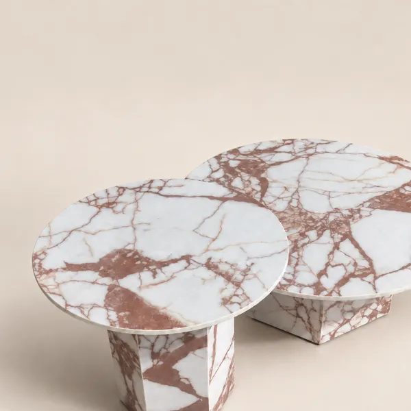 Hexa Coffee Table | Marble Nesting Table Set